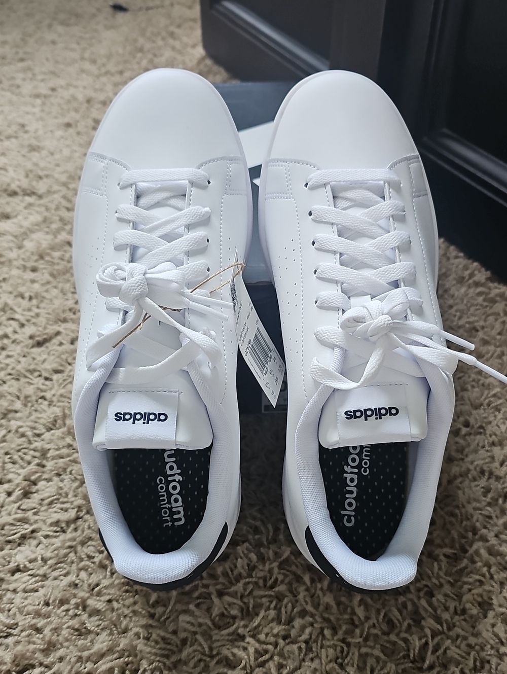 NWT Adidas Advantage Shoes White Sneakers Cloudfoam Comfort 10 Tennis Shoes - Picture 7 of 10